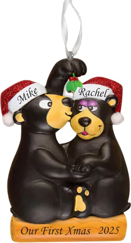 Adorno de Navidad personalizado para parejas, regalo personalizado para parejas, recién casados, parejas casadas y comprometidas, decoración grabada