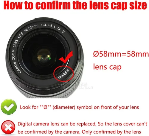 Miniatura 3 de Tapa de lente T7 [2.283 in] para Canon Rebel T8i T7 4000D con lente EF-S de 0.709-2.165 in, compatible con Fujifilm X-S10 con lente XF18-2.165 in