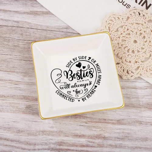 Miniatura 3 de JoycuFF Bandeja decorativa de cerámica para mejores amigos, mejor amiga, regalo único para hermana del alma, mejor amiga, idea de regalo
