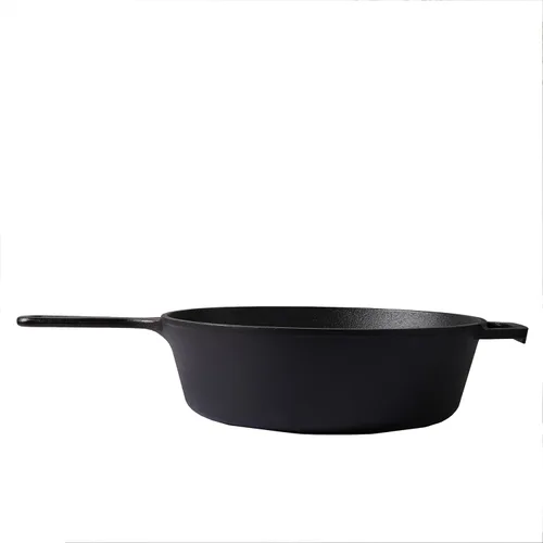 Miniatura 8 de Sartén de hierro fundido (extra profundo) – 10.25 pulgadas con tapa de sartén, sartenes + fundas de soporte de mango de silicona – Utensilios
