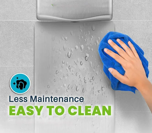 Miniatura 4 de Alpine - Protector de pared para secador de manos de acero inoxidable para baño, cocina y oficina con adhesivo 3M resistente, fácil de limpiar