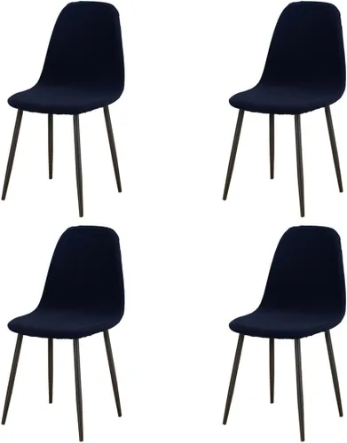Miniatura 23 de Paquete de 4 fundas de elastano modernas de mediados de siglo, reutilizables, sin brazos, para sillas de comedor, para cocina, hogar, bar, hotel