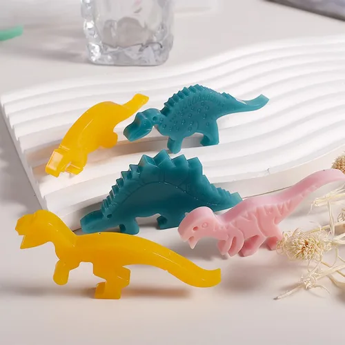 Miniatura 5 de 23 moldes de resina de dinosaurio, moldes de silicona de animales para llavero de resina epoxi con dijes de agujero, moldes de fundición de resina
