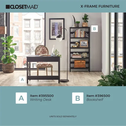 Miniatura 8 de ClosetMaid 3955 X-Frame Design Escritorio o consola con cajones, madera de nogal negro