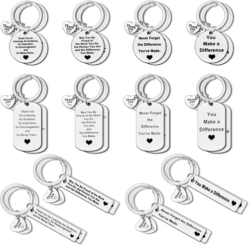 24 piezas de regalos de agradecimiento, llavero de agradecimiento para mentor jefe, regalo de despedida, regalo de jubilación para entrenador,