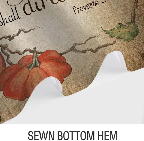 Miniatura 7 de Wathon Cortina de ducha con versículo bíblico, decoración de baño de otoño, cita de las Escrituras cristianas con calabaza de cosecha de otoño, Retro