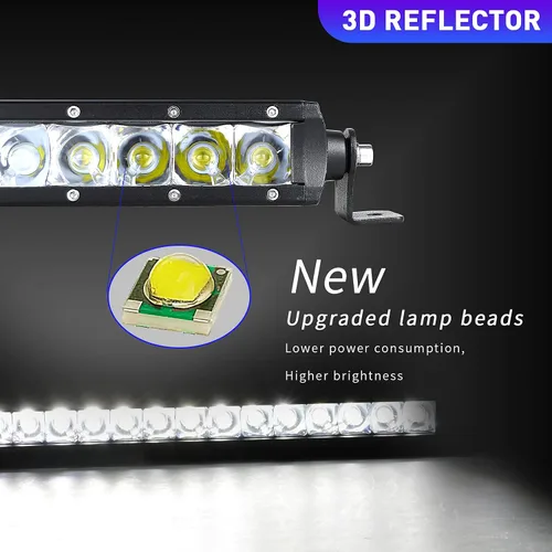 Miniatura 4 de Willpower Barra de luz LED de 19 pulgadas, 90 W, de una sola fila, foco delgado, luces LED todoterreno, luces de trabajo antiniebla para camiones