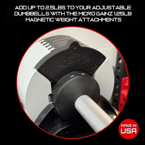 Miniatura 2 de Micro Gainz - Accesorio magnético de peso de 1.25 libras para mancuernas ajustables estilo Nuobell, elige 2 o 4 placas de peso magnéticas, ideal
