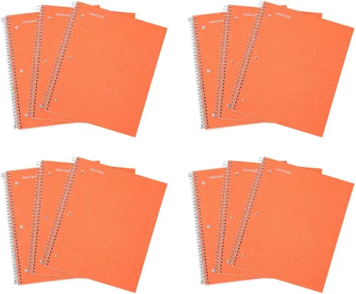 Miniatura 6 de Mintra Office Cuadernos de espiral duraderos, 1 materia, (rosa primavera, amarillo sol, hielo ártico, rayas anchas, paquete de 3)