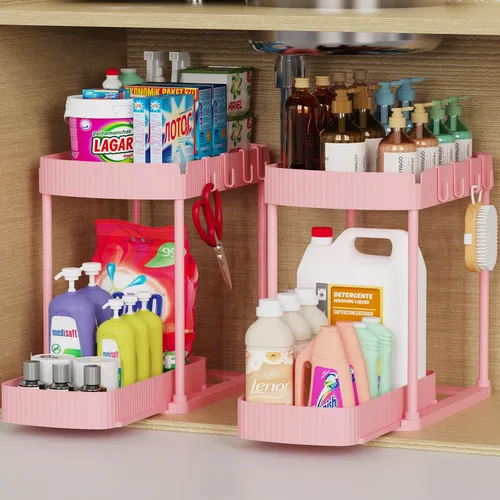Miniatura 11 de Ukeetap Organizadores de almacenamiento extraíbles multiusos, organizadores debajo del fregadero/gabinete y almacenamiento para baño y cocina, Negro