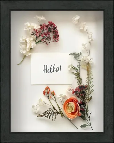 Miniatura 26 de FrameWorks Marco de Caja de Sombra de Madera Negra de 8" x 8" – Vitrina con Parte Trasera de Fieltro Suave, Caja de Memoria con Vidrio Templado