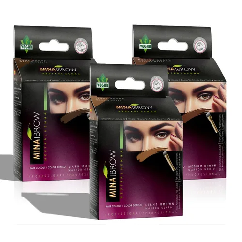 Miniatura 26 de MINA iBrow Kit de Color de Henna Profesional para Cabello con Paquete Combinado de Pincel Cubre Cabello Canoso - Dura hasta 6 semanas Sin
