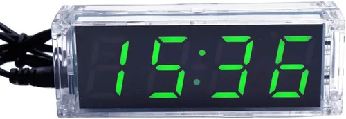 Miniatura 7 de Treedix 1 unids colorido reloj digital kits LED hablando reloj DIY kit componente reloj electrónico soldadura experimento (azul)