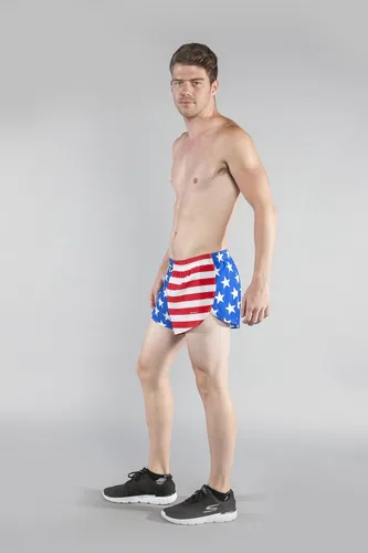 Miniatura 5 de B.O.A Boa 1000SWP - Pantalón corto para correr con estampado Elite Split de 1 pulgada para hombre
