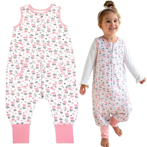Miniatura 13 de Sacos de dormir para niños de 12 a 24 meses, 1 paquete de manta para bebé con pies, sacos de dormir transpirables sin mangas para bebés niños y niñas