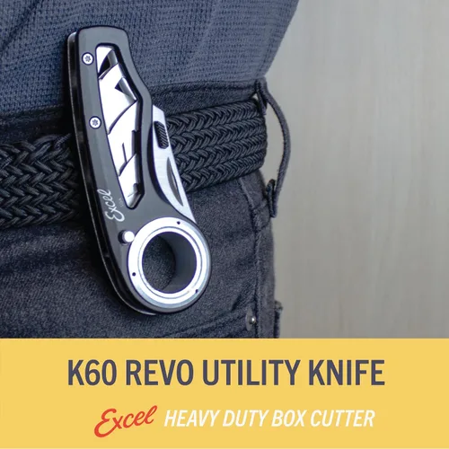 Miniatura 4 de Excel Blade Revo – Cúter plegable con mango, seguro y clip