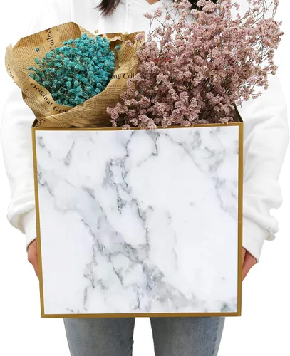 Miniatura 2 de Bolsa de regalo extragrande de mármol superior, bolsa de regalo gigante cuadrada de 11.8 pulgadas, bolsas de regalo de boda XL de gran tamaño, 1 x