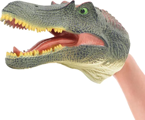 Miniatura 12 de Gemini&Genius Triceratops Marionetas de Mano de Dinosaurio Grandes de Goma Suave Realistas Divertidas y Aterradoras Cabeza de Dino Marionetas