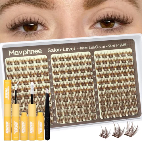Miniatura 33 de Extensiones de pestañas en racimo naturales DIY, extensiones de pestañas en racimo con curva C, extensiones de pestañas en racimo para ojo de gato