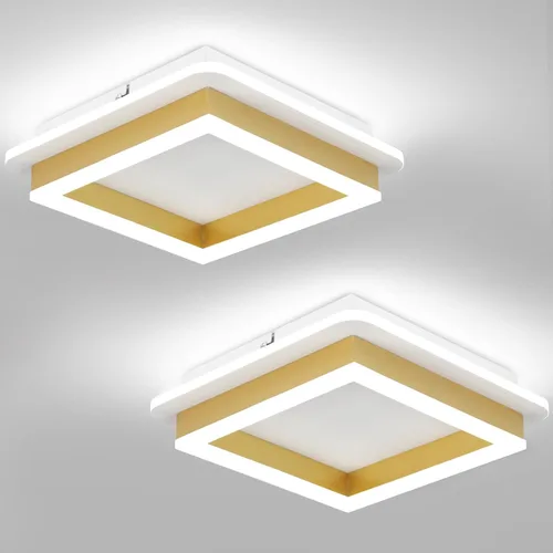 Miniatura 22 de CANEOE Luz de Pasillo Cuadrada de 24W, Moderna Luz de Techo LED de Montaje al Ras, Luces de Acrílico Blanco Cerca del Techo para Dormitorio Comedor