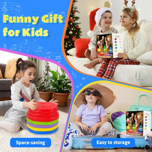 Miniatura 7 de Stepping Stones para niños, piedras de paso para niños pequeños en interiores y exteriores, 5 piezas de luz y música antideslizante equilibrio