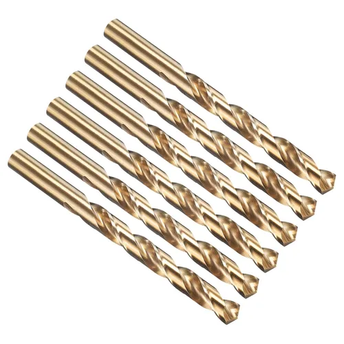 Miniatura 102 de PATIKIL Broca Jobber de 0.039 in, vástago recto M35 cobalto 5% acero de alta velocidad 135° acabado dorado para metal duro de acero inoxidable - 2