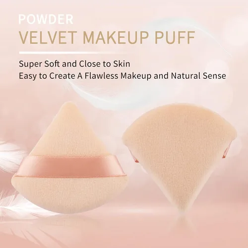 Miniatura 4 de EVAOUXIU - 2 piezas de polvo triangular para polvo facial, esponja suave de felpa, esponja cosmética de terciopelo, herramientas de maquillaje de 2