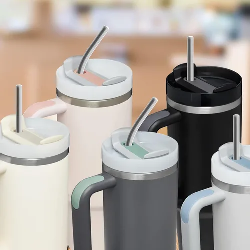 Miniatura 6 de para Stanley Quencher Vaso de 40 onzas 6x Pajillas de Acero Inoxidable Metálico, Pajillas de Reemplazo Extra Largas/Altas de 12 Pulgadas para Taza