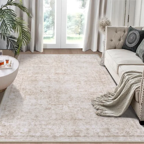 Miniatura 40 de Alfombra lavable de 4 x 6 pies para sala de estar, alfombra grande moderna para comedor y dormitorio, antideslizante, pelo bajo, 4 x 6 pulgadas