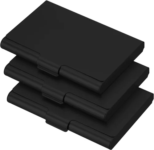 Miniatura 6 de PATIKIL Titular de la tarjeta de visita, caja de la tarjeta de metal de aluminio titular de la tarjeta de bolsillo para tarjeta de crédito