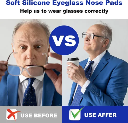 Miniatura 7 de SMARTTOP 20 pares de almohadillas para la nariz para gafas, bolsa de aire, silicona suave, antideslizante, almohadilla adhesiva para la nariz
