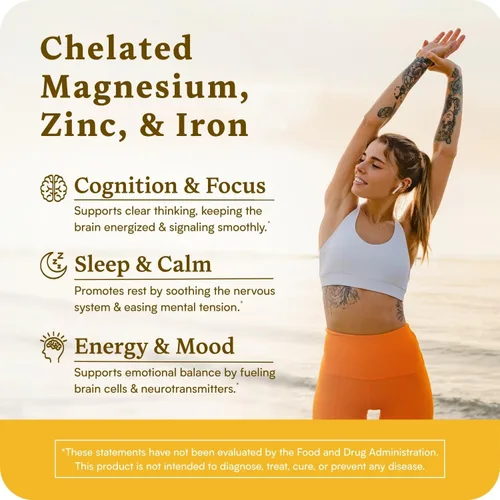 Miniatura 2 de Accentrate Minerals 110 - Nutrición preparada para el cerebro para adolescentes y adultos - Magnesio quelado, zinc, hierro - Suplemento mineral