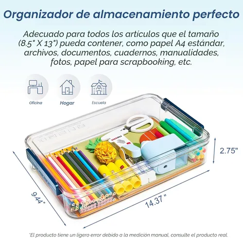 Miniatura 3 de CATOOMUU - Juego de 2 cajas de almacenamiento de 5.5 cuartos de galón, 9 x 13, de plástico, portátiles, con cierre de presión, transparentes