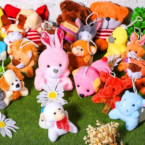 Miniatura 4 de Skylety Juego de 50 mini animales de peluche a granel, lindos animales de peluche, selva de safari, pequeño, decoración de llavero de peluche