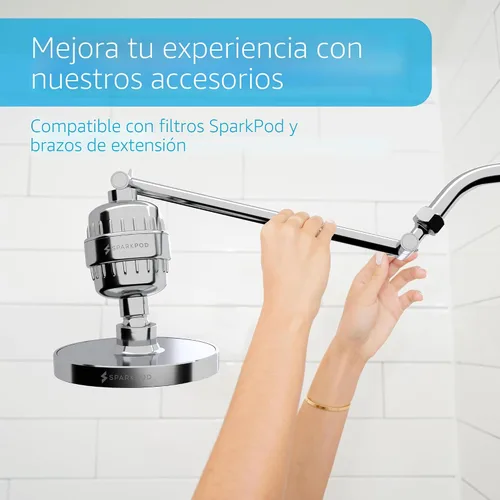 Miniatura 6 de SparkPod - Regadera, lluvia de alta presión, diseño de calidad prémium, instalación en 1 minuto, reemplazo ajustable fácil de limpiar para tu baño