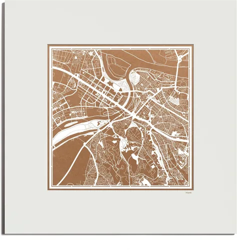 Miniatura 141 de O3 Design Studio Mapa de corte de papel Madrid negro mate de 20 x 20 pulgadas