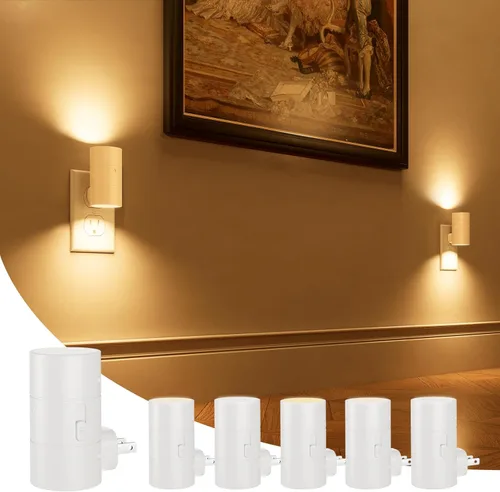 Miniatura 12 de NIORSUN Luces nocturnas enchufables en la pared, regulables con 3 modos de color y sensor de encendido y apagado automático, lámpara nocturna Blanco