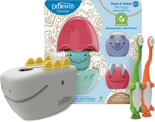 Miniatura 9 de Dr. Brown's Huevos de Dino de Limpieza Flotantes y Eclosionadores, Juguete de Baño y Piscina Multiusos Interactivo para Niños Pequeños, 6m+, Libre