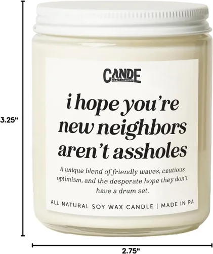 Miniatura 7 de CE Craft - Funny Housewarming Candle - New Home Gifts Ideas - Homeowner - New Apartment - Closing Gifts (Hope Your New Neighbors)