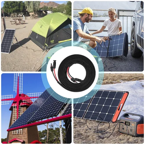 Miniatura 7 de Cable de extensión de panel solar de 30 pies 10 AWG con conectores hembra y macho, cable de extensión solar para paneles solares, controladores