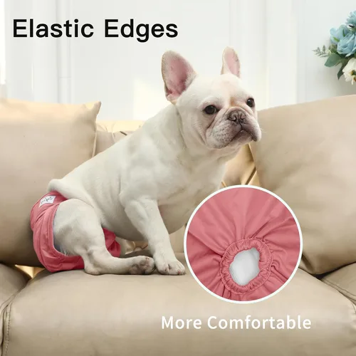 Miniatura 8 de JoyDaog Pañales para perras para perros medianos, paquete de 4 pañales reutilizables lavables premium para perritos en período de calor