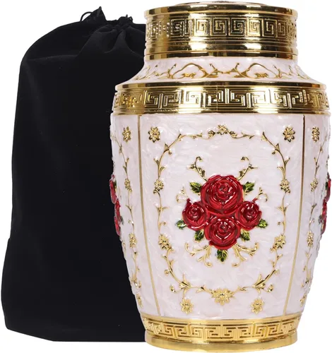 Miniatura 11 de Urna para cenizas humanas mujer adulta - Urna de cremación con flor de rosa para mamá - Urna funeraria para mujeres hecha de aleación de zinc