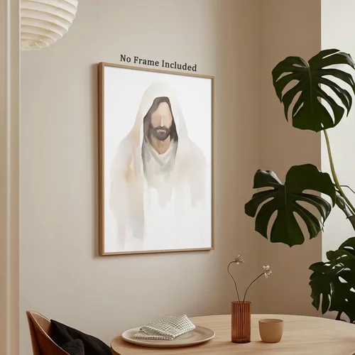 Miniatura 6 de Arte de pared de acuarela de Jesús, pintura en lienzo cristiano, imágenes de las Escrituras, decoración de pared, póster con versículos bíblicos