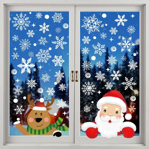 Miniatura 15 de Adhesivos navideños y calcomanías de Navidad para decoración de ventanas