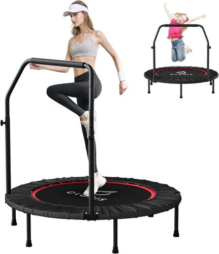 Miniatura 9 de CLORIS Trampolín plegable de 40 pulgadas con mango de espuma ajustable, con funda acolchada segura, el mejor regalo.