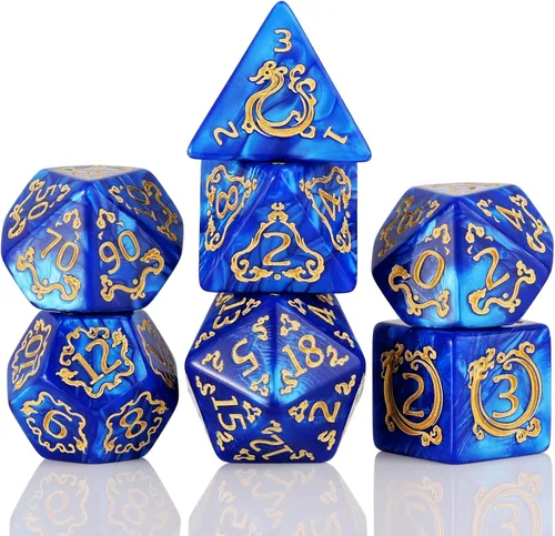 Miniatura 11 de DND - Dados transparentes rosas con purpurina que cambia de color para juego de mesa de Calabozos y Dragones, D&D, MTG, juego de dados Pathfinder