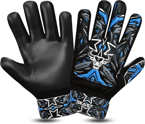 BEAST RAGE Guantes de portero de fútbol, guantes de portero para niños y jóvenes, guantes de portero de fútbol con agarre fuerte, soporte de muñeca,