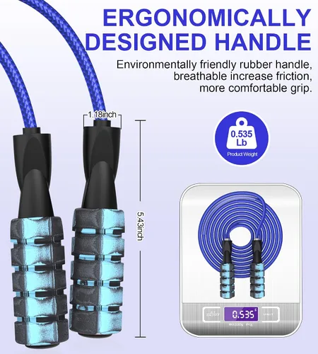 Miniatura 2 de Cuerda de saltar para mujeres y hombres, jumprope de fitness para mujeres, entrenamiento, cuerda de saltar ajustable para adultos