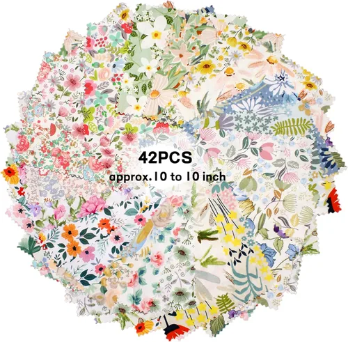 Miniatura 12 de Paquetes de retazos para acolchado de 5 pulgadas, cuadrados de tela precortada de 5''x5'', liquidación de tela de algodón para acolchado, 42