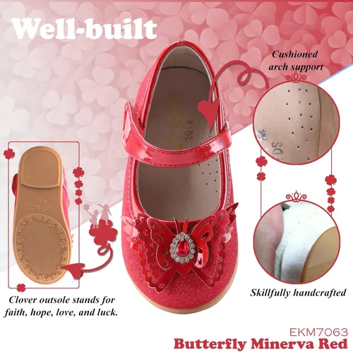 Miniatura 4 de EIGHT KM EKM7063 - Zapatos de vestir para niñas pequeñas, zapatos planos Mary Jane, zapatos de princesa para boda, zapatos de ballet